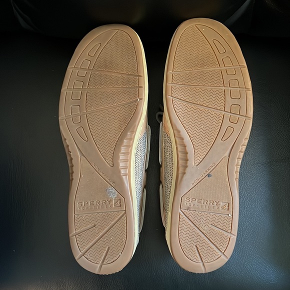 SOLD Sperry Top-Sider Womens 9 Leather Bluefish 2 Eye Linen/Oat Boat Shoe - Picture 9 of 11